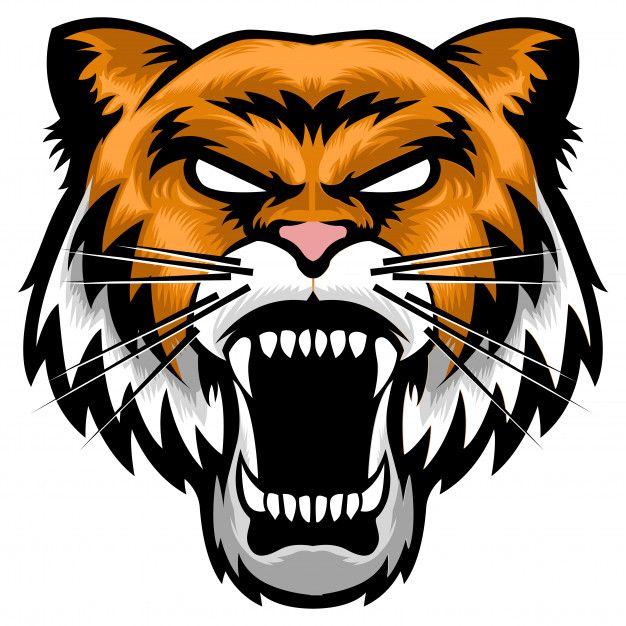Angry Animal Logo - Angry tiger head mascot logo Vector | Premium Download