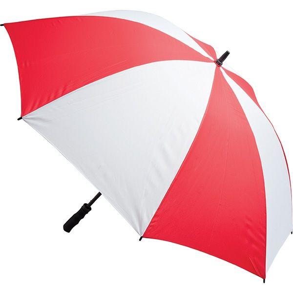 White and Red Umbrella Logo - Fibreglass Storm Umbrella - Red and White