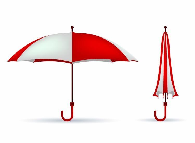 White and Red Umbrella Logo - Red-white colored umbrella Free Vector / 4Vector