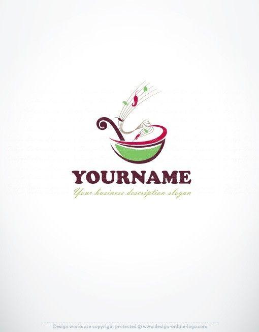 Food Business Logo - Exclusive Design: musical food Logo + Compatible FREE Business Card ...
