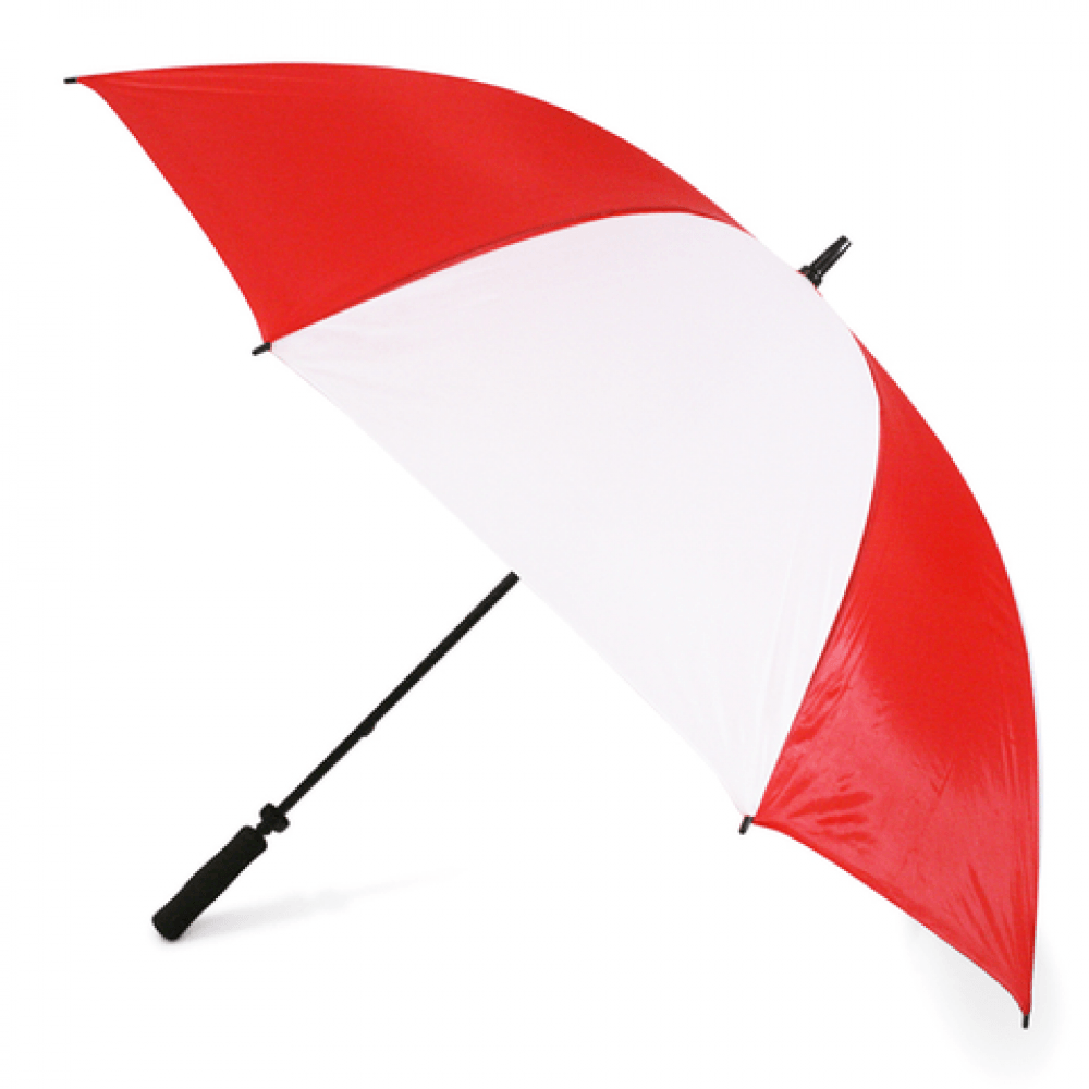White and Red Umbrella Logo - Cheap Red Umbrellas For Weddings Or Events - Jolly Brolly
