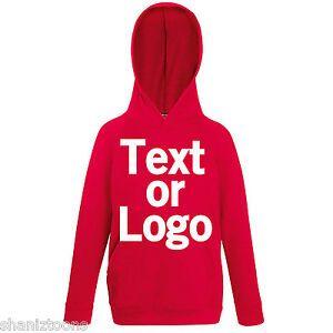 Red Printing Logo - Red Kids Childrens Lightweight Hoodie Personalised Printing Text