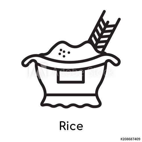 White Rice Logo - Rice icon vector sign and symbol isolated on white background, Rice ...