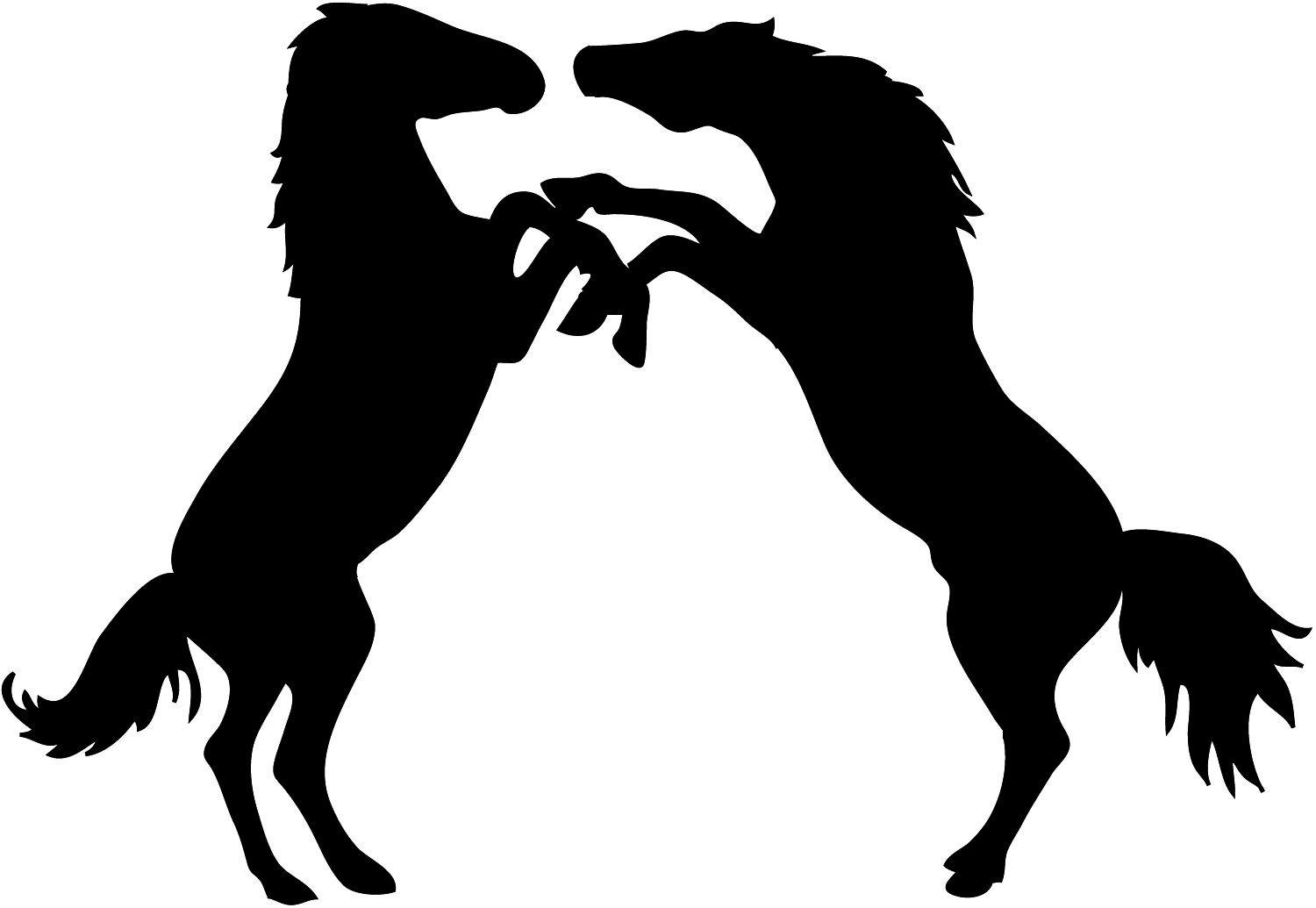 Horse Fighting Logo - Horse Silhouette