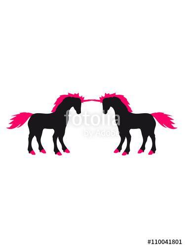 Horse Fighting Logo - friends fighting enemies fight unicorn pink horse outline