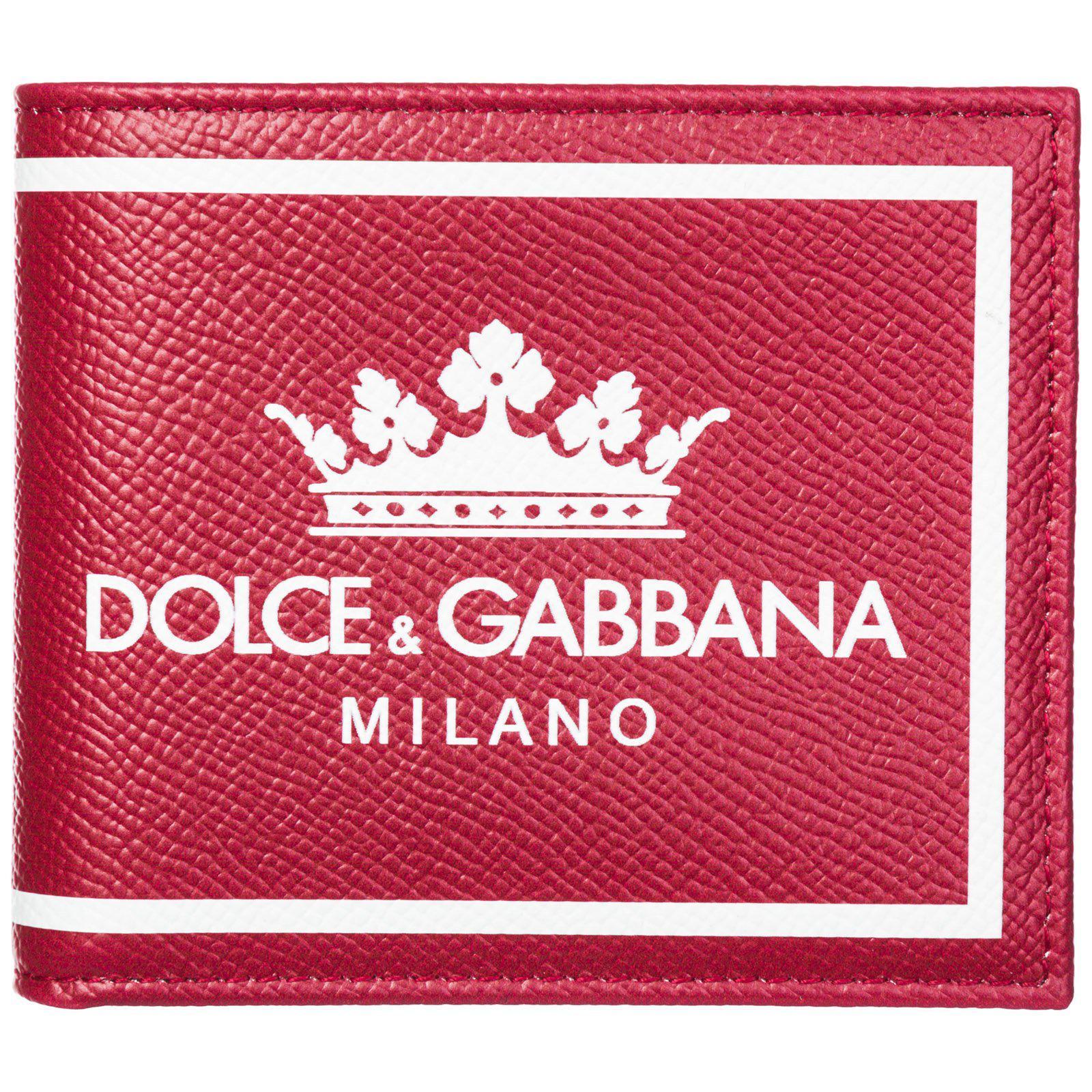Red Printing Logo - Dolce & Gabbana Logo Print Wallet in Red