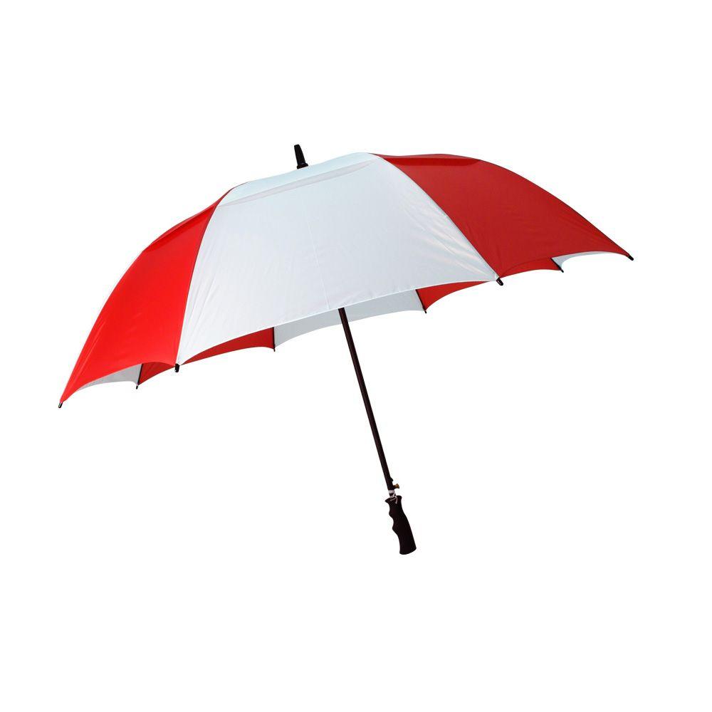 White and Red Umbrella Logo - Custom Golf Umbrellas - Gouda, Inc.