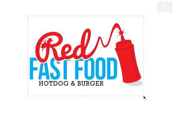 Red Fast Food Burger Logo - Red Fast Food Logo ~ Logo Templates ~ Creative Market