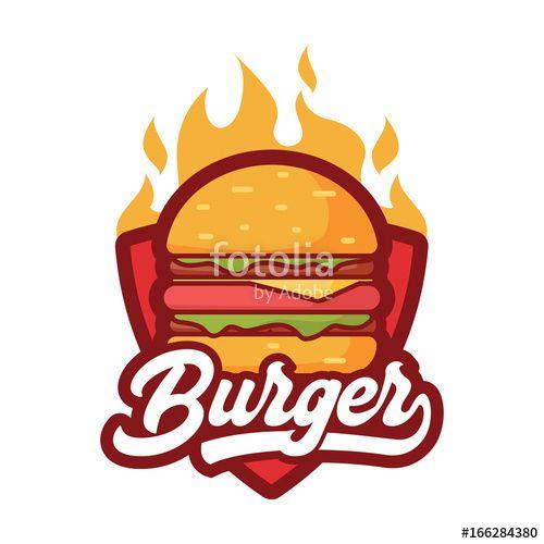 Red Fast Food Burger Logo - Burger Logo, Emblem Vector Logo