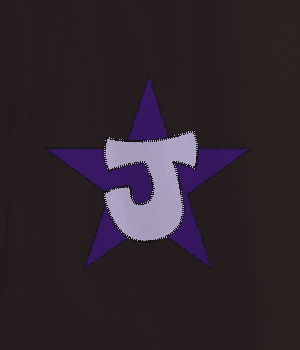 Purple J Logo - black Kids Cape with purple star and lt. purple J