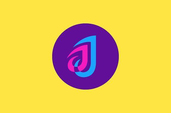Purple J Logo - Letter J Logo Logo Templates Creative Market