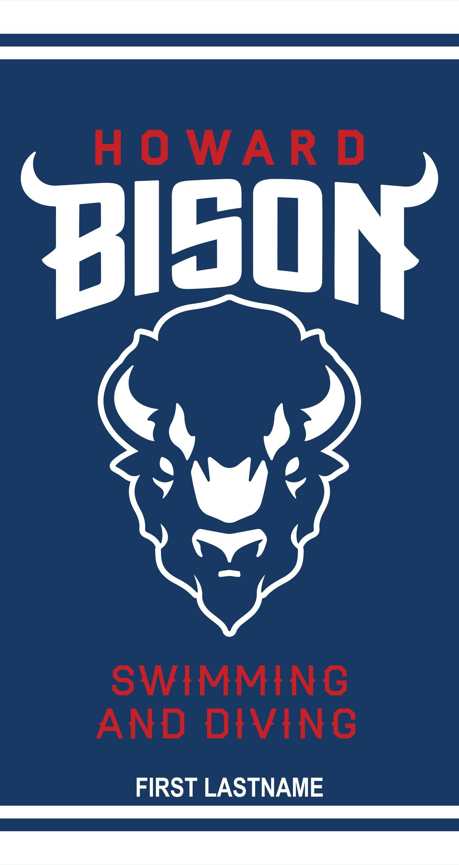Howard Bison Logo - Navy Athlethics Towels for Howard University Bison