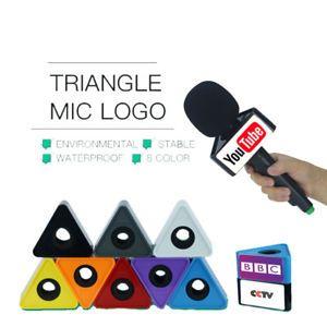 Triangle TV Logo - Custom Mic Logo Triangle Mic Flag TV Logo Handheld Interview ...