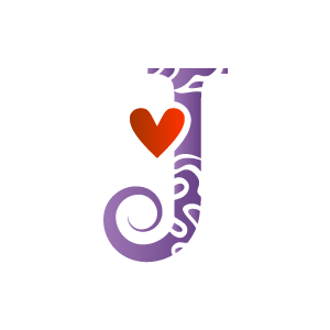 Purple J Logo - Heart Clipart Alphabet J with White Background. Download
