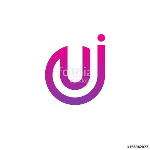 Purple J Logo - Initial letter ju, uj, u inside j, linked line circle shape logo ...