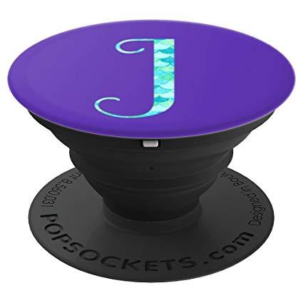 Purple J Logo - Amazon.com: Purple J Monogram Mermaid Pop Socket for Smart Phones ...