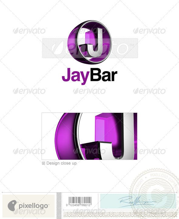 Purple J Logo - J Logo - 3D-438-J by pixellogo | GraphicRiver