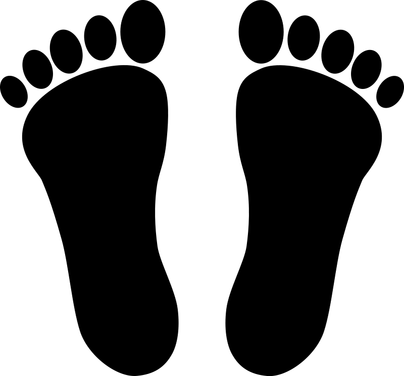 Black Footprint Logo - Two footprints black Free Vector / 4Vector
