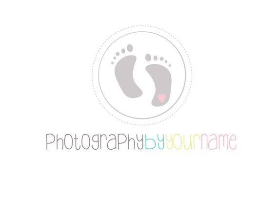 Black Footprint Logo - Pre-made Logo Design Baby Feet Logo Footprint Logo | Etsy