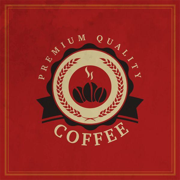Red and Coffee Logo - Coffee logos with red background vector 02 free download
