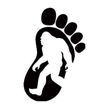 Black Footprint Logo - Yeti Bigfoot Footprint Sasquatch Vinyl Decal Sticker