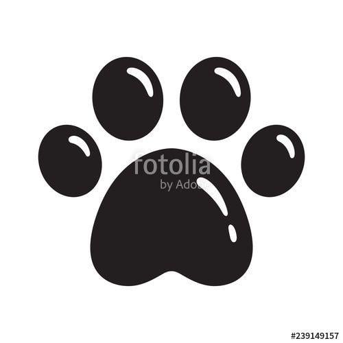 Black Footprint Logo - dog paw vector footprint icon logo french bulldog cat puppy cartoon