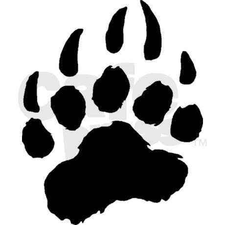 Black Footprint Logo - bear paw print. bear gifts bear auto black bear paw aluminum
