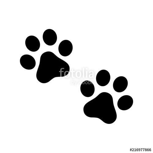Black Footprint Logo - Dog paw vector footprint icon logo symbol graphic illustration cat