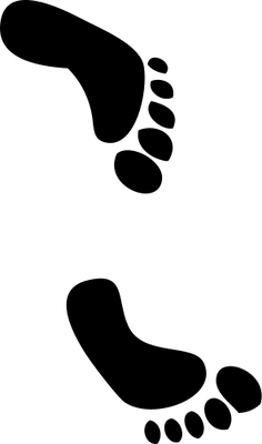 Black Footprint Logo - Footprints - Culture/Archaeology - Vector Illustration/Drawing ...