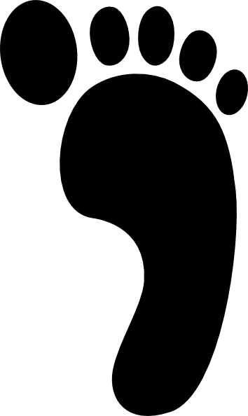 Black Footprint Logo - Footprint Right Black Clip Art Clip Art Online