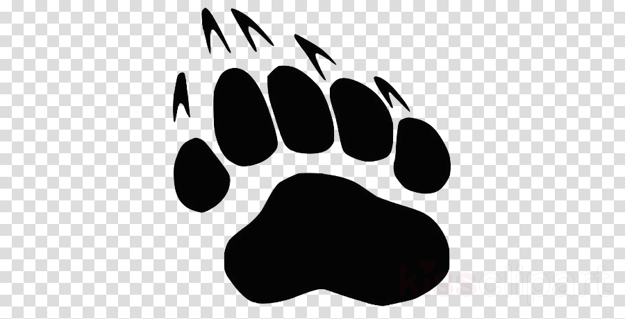 Black Footprint Logo - Bear, Tiger, Footprint, transparent png image & clipart free download