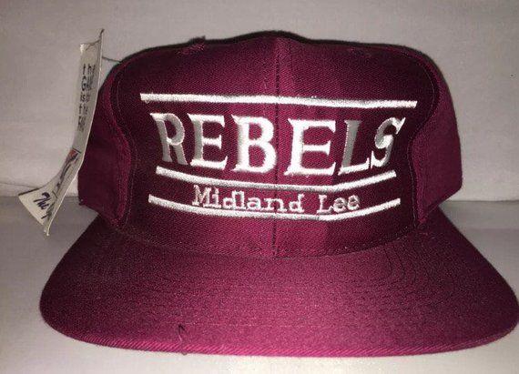 Midland Lee Rebel Logo - Vintage Midland Lee Rebels Snapback hat cap rare 90s The Game