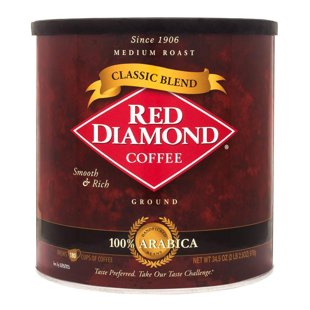 Red Diamond Coffee Logo - Red Diamond Classic Blend Ground Coffee 34.5 oz