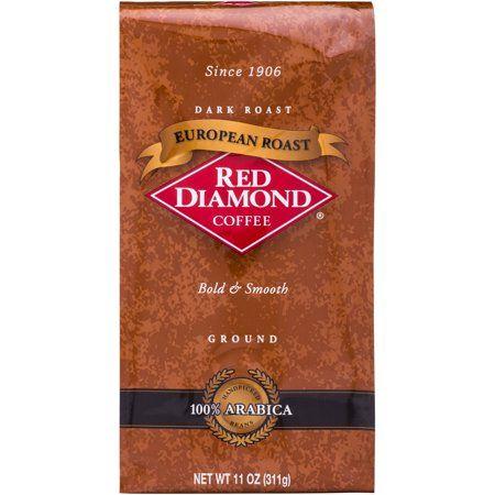 Red Diamond Coffee Logo - Red Diamond Coffee European Roast Dark Roast Ground Coffee, 11 oz
