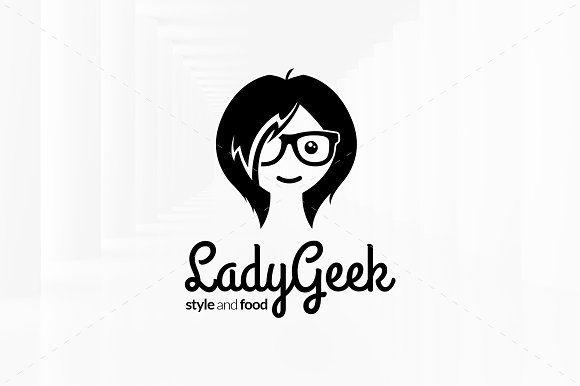 Girl Logo - Lady Geek Logo Template ~ Logo Templates ~ Creative Market