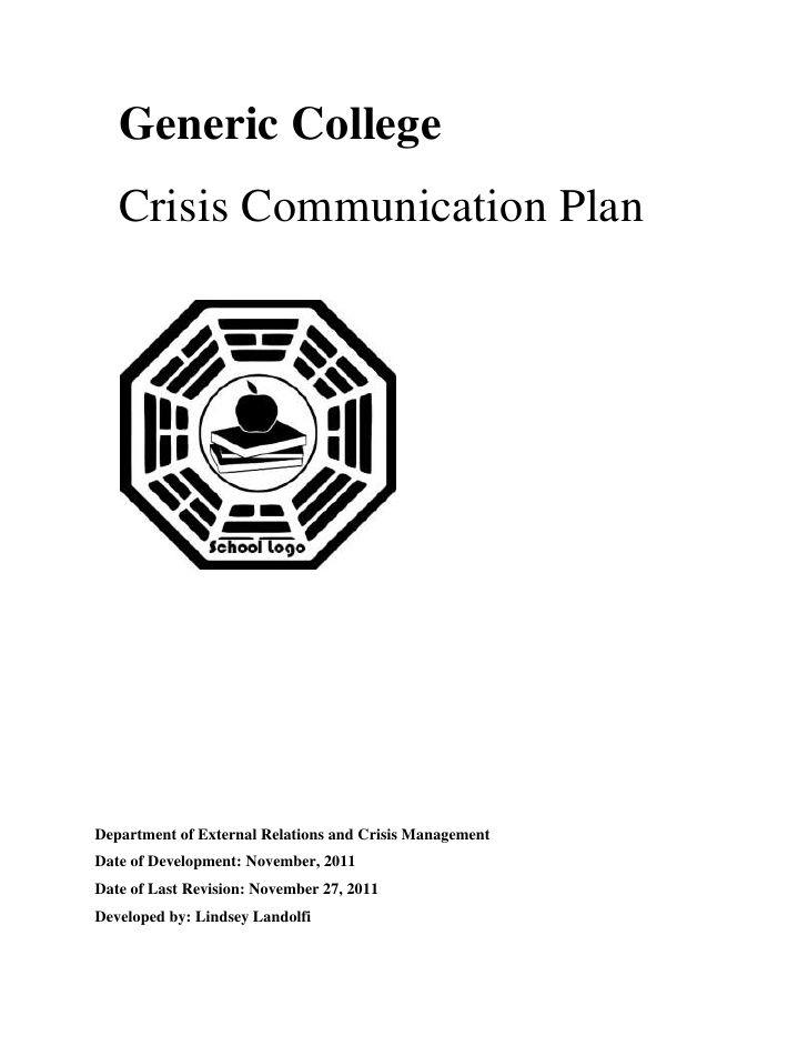 Generic College Logo - Generic College: Crisis Communication Plan
