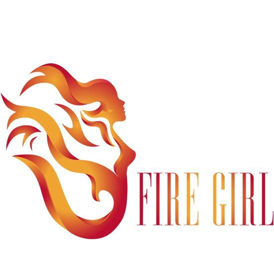 Woman Logo - Fire Girl Logo Design