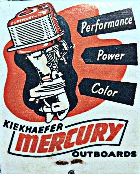 Vintage Mercury Logo - Mercury Outboards (matchbook cover). VERY SO. Mercury, Mercury