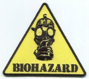 Over a Yellow Triangle Logo - BIOHAZARD Yellow Triangle Gas Mask EMBROIDERED IRON ON PATCH **FREE