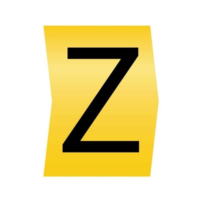 Over a Yellow Triangle Logo - Black on Yellow Z15 Z-Type Cable Markers - Letter Z - Cablecraft