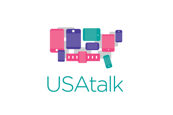 USA Map Logo - USA Talk Device Map Logo Design | Logo Cowboy
