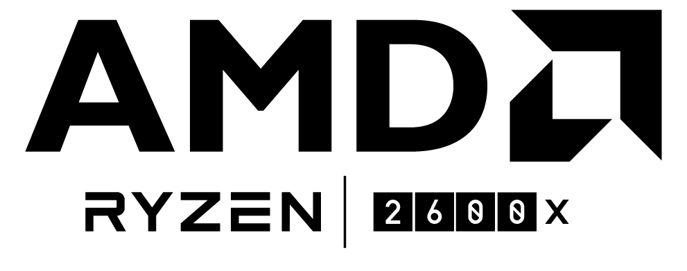 Black AMD Logo - AMD Ryzen 2600x Logo