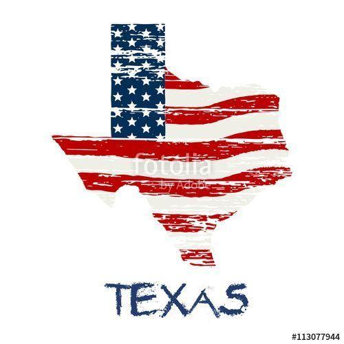 USA Map Logo - American flag in Texas map. Vector grunge style” #texas #grunge #map ...