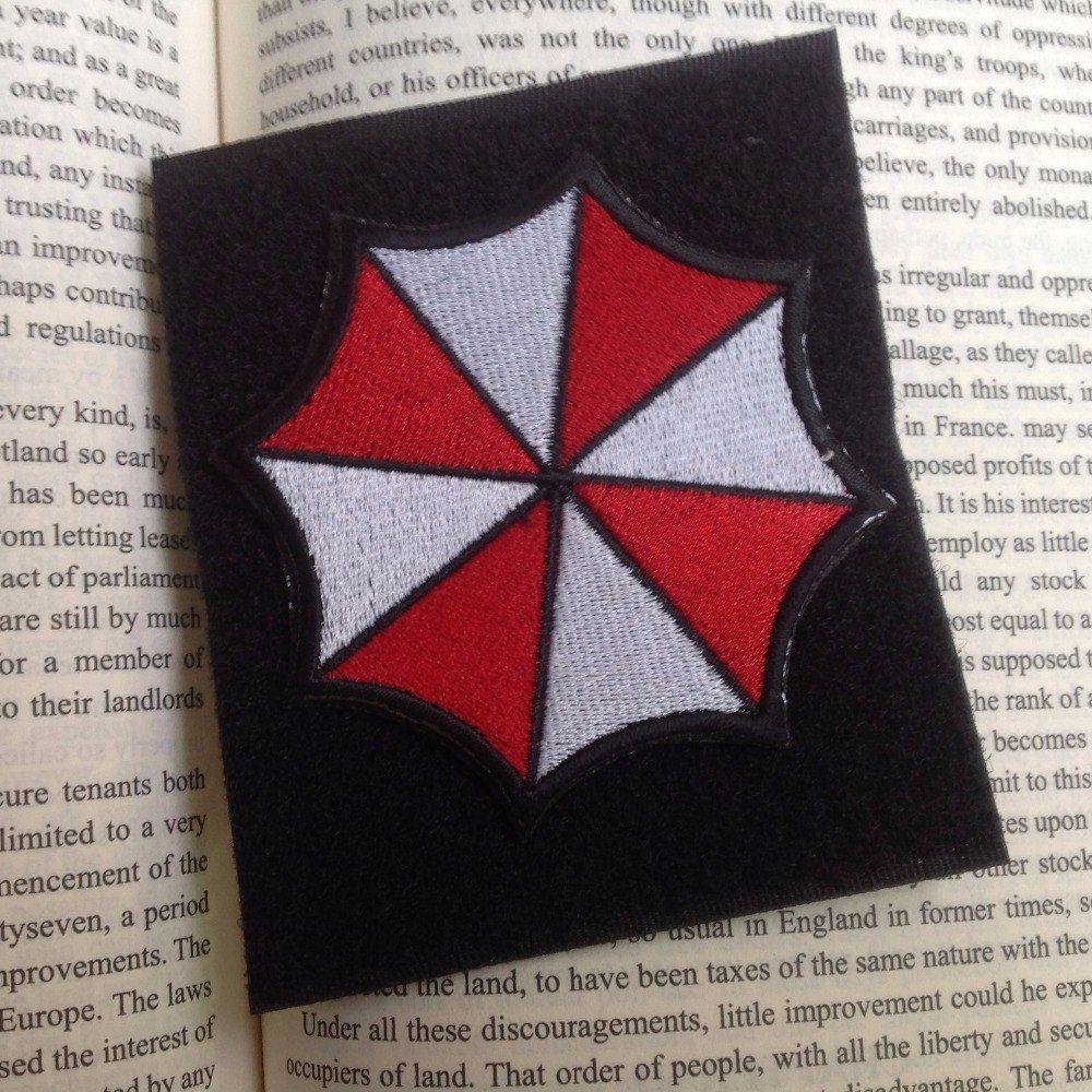 White and Red Umbrella Logo - Logo of Resident Evil Umbrella Corporation Iron On Patch of Sticker ...