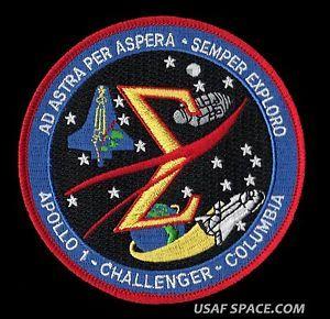 NASA Challenger Logo - ORIGINAL- NASA - APOLLO 1- CHALLENGER- COLUMBIA - MEMORIAL AB Emblem ...