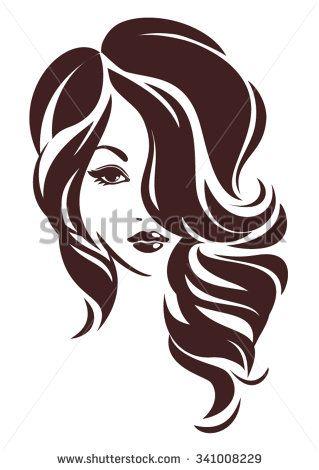 Girl Logo - Girl with hair loose, vector logo design. Website inspiration. Art