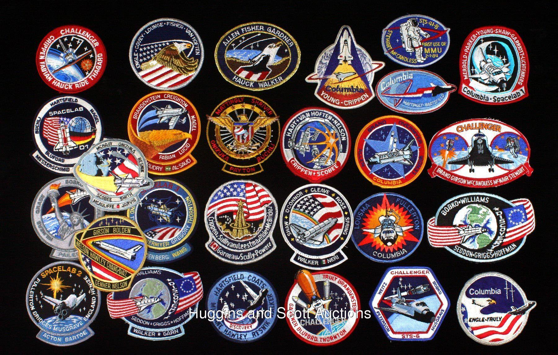 NASA Challenger Logo - 191) NASA Shuttle & Mission Patches Lot with Near Complete (130/135 ...