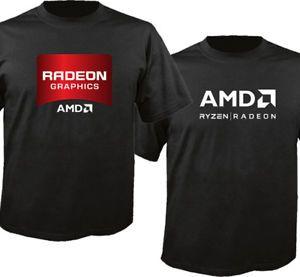 Black AMD Logo - AMD Logo Custom Black T Shirt USA Size Men's