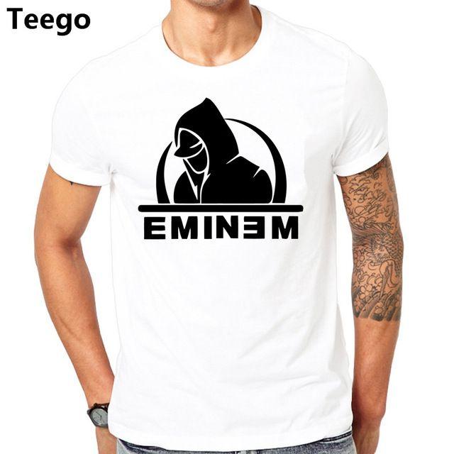 Eminem Logo - Mens Fashion Hip hop Eminem Hoodies Cotton Eminem Logo t shirt-in T ...