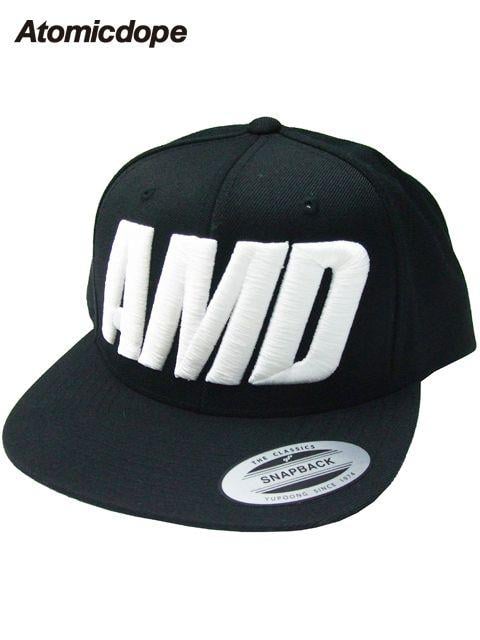Black AMD Logo - Atomicdope: AMD Classic Snapback Cap Black snap back Cap Hat Black
